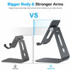 Picture of OMOTON Adjustable Tablet Stand for Desk, Upgraded Longer Arms for Greater Stability, T2 Tablet Holder with Hollow Design for Bigger Sized Phones and Tablets Such as iPad Pro/Air/Mini, Black