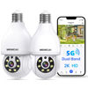Picture of WESECUU Light Bulb Security Camera, 2.4G/5G WiFi Security Cameras Wireless Outdoor Indoor for Home Security, Color Night Vision, Compatible with Alexa (2 Pack)