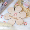 Picture of Baby Monthly Milestone Cards - Wooden Monthly Milestone Discs - Newborn Photography Props to Document Your Baby´s Growth - Baby Announcement Sign (Peta Flower)