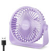 Picture of TriPole USB Desk Fan 4.5 Inches Portable Mini Fan Powerful 3 Speeds Wind Personal Desktop Fan with 360° Head Rotation for Home Office Car Indoor Outdoor Light Purple