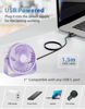 Picture of TriPole USB Desk Fan 4.5 Inches Portable Mini Fan Powerful 3 Speeds Wind Personal Desktop Fan with 360° Head Rotation for Home Office Car Indoor Outdoor Light Purple