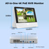 Picture of Hiseeu 4K 8-Port PoE NVR Network Video Recorder,All-in-One 12" Monitor for Home Security Camera System,Support 4K/2K/8MP/5MP/3MP/1080P PoE Cam,Motion Detect,24/7 Recording,Smart Playback,No HDD