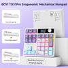 Picture of BOYI TD31Pro Mechanical Number Pad,Bluetooth5.0/2.4G/Type-C Wireless Numeric Keypad,RGB HotSwap Numpad with Screen&Knob,PBT Keycap Rechargeable Gasket Number keypad for PC Laptop Desktop(White-Purple)