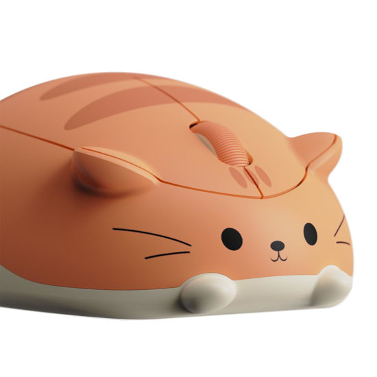 Picture of Akko Cat Theme Wireless Gaming Mouse, 2.4G GHz with a USB Receiver, Cute Optical Cordless Cartoon Mice for Computer/Laptop/Desktop/PC, Compatible with Mac/Win Orange Kate