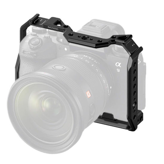 Picture of NICEYRIG A9 III Compact Cage for Sony Alpha 9 III Mirrorless Camera, Lightweight Full Cage with NATO Rail Cold Shoe Quick Release Bottom Plate for ARCA-Swiss Style - 582
