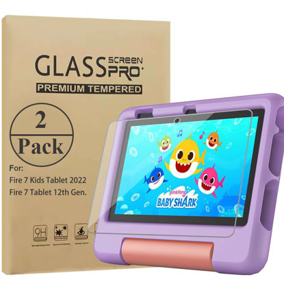 Picture of KXOYJAD 2 Pack Screen Protector for 7 2022 Kids 7” Tablet, Tempered Glass Film