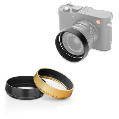 Picture of JJC Metal Lens Hood Shade for Leica Q3 43/Q3/Q2/Q Cameras, Replaces Leica Round Lens Hood Q, with 49mm Center Pinch Snap-On Lens Cap, No Vignetting