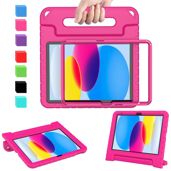 Picture of AVAWO Kids Case for iPad 10th Generation,10.9 Inch 2022, Cover for i Pad 10th with Built-in Screen Protector, Durable Shockproof Lightweight Protective Handle Stand 10.9" 10 Gen Child Toddlers, Rose