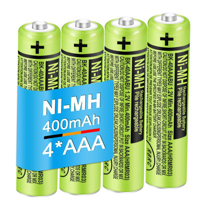 Picture of EOCIK BK-40AAABU 4 Pack NI-MH 400mAh Rechargeable AAA Batteries for Panasonic 1.2V AAA Rechargeable Battery for Cordless Phones