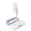 Picture of Flat Extension Cord 6 feet, Flat Plug Power Strip, 4 Widely Outlets with 3 USB Ports (2 USB C), 3 Side Outlet Extender with Extension Cord with Multiple Outlets for Home, Office, Dorm Room Essentials