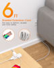 Picture of Flat Extension Cord 6 feet, Flat Plug Power Strip, 4 Widely Outlets with 3 USB Ports (2 USB C), 3 Side Outlet Extender with Extension Cord with Multiple Outlets for Home, Office, Dorm Room Essentials