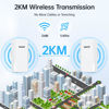 Picture of Wireless Bridge with 2 Brackets, 5.8G Point to Point WiFi Bridge, 2KM Long Range Outdoor CPE with 2x100Mbps LAN Ports, 24V PoE Injector, Ideal for Barn, Garage, or Shop Network Extension