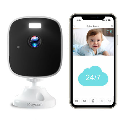 Picture of Rraycom 2K Security Cameras for Home Security,4MP WiFi Indoor Camera with Color Night Vision, AI Motion Detection, Two-Way Audio, Cloud & SD Card Storage, Compatible with Alexa & Google Assistant