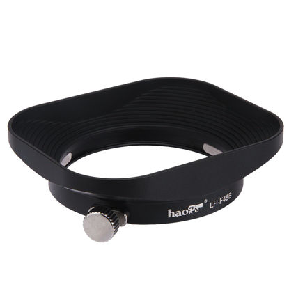 Picture of Haoge LH-F48B Square Metal Lens Hood Shade for Olympus M.ZUIKO Digital 17mm f1.8 17 1.8 Lens Replace Olympus LH-48B Black