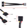 Picture of XMSJSIY 4 Pin IDE Y Splitter Adapter Connecter Cable 4 Pin IDE Male to Dual Female Power Supply Extension Cable-23cm/9inch 2 pcs