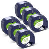 Picture of Label KINGDOM Replace for DYMO LetraTag Refills 91330 White Paper Label Maker Tape, Compatible with Dymo Label Maker Refills for Letra Tag 200B LT-100H 100T Plus, 1/2" x 13' Black on White 6 Pack