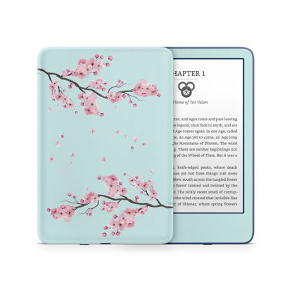Picture of Tacky Design Cherry Blossom Skin for Kindle Skin Decal, Blue Flower Skin for Kindle Stickers, Premium Vinyl 3M Full Wrap for Kindle Cover, and for Kindle Wrap Skin for (Kindle (11th Gen, 2022))