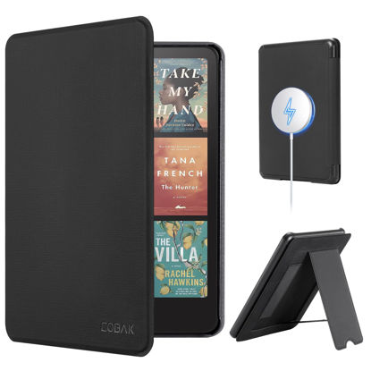 Picture of CoBak Lightweight Stand Case for 7" Kindle Paperwhite 12th Gen 2024 and Kindle Colorsoft with Right Hand Strap - Compatible with iPhone MagSafe, for Samsung/Belkin/Anker Wireless Charging Pads