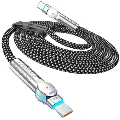 Picture of USB C to USB C Cable 10FT 240W, 180°Rotating USB C Cable Braided Type C Charger Cable Fast Charge for iPhone 16/16Pro/16Plus/16ProMax,MacBook Air,iPad Pro,Pixel,Samsung Galaxy S23/S24 Ultra-Black