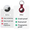 Picture of Linsaner Compatible with AirTag Case Keychain Air Tag Holder Silicone AirTags Key Ring Cases Tags Chain Apple AirTag GPS Item Finders Accessories，Wine Red