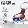 Picture of Linsaner Compatible with AirTag Case Keychain Air Tag Holder Silicone AirTags Key Ring Cases Tags Chain Apple AirTag GPS Item Finders Accessories，Wine Red
