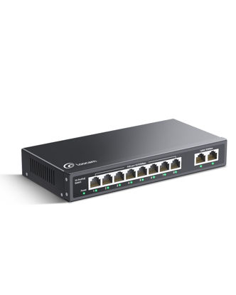 Picture of 10 Port PoE Switch with 8 PoE+ Ports, 2 Uplink, 96W, 802.3af/at PoE+ 100Mbps, Plug & Play Unmanaged Network Switch, Desktop or Wall Mount