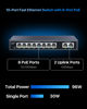 Picture of 10 Port PoE Switch with 8 PoE+ Ports, 2 Uplink, 96W, 802.3af/at PoE+ 100Mbps, Plug & Play Unmanaged Network Switch, Desktop or Wall Mount