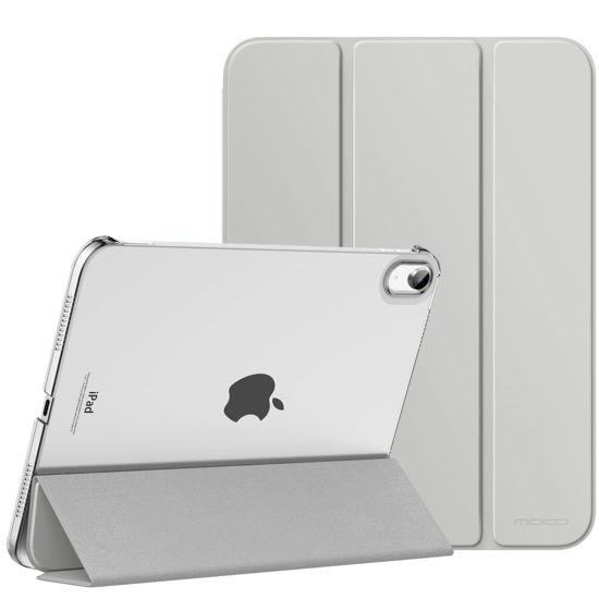 Picture of MoKo for iPad 10th Generation Case 2022, Slim Stand Hard PC Translucent Back Shell Smart Cover Case for iPad 10th Gen 10.9 inch 2022, Support Touch ID, Auto Wake/Sleep,Silver