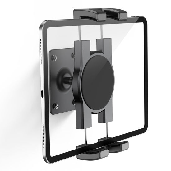 Picture of TeQable Tablet Wall Mount, 360° Rotating iPad Wall Mount Holder, Compatible with 4.7"-12.9" Tablets Including Phones, iPad Pro/Mini/Air, Samsung, Kindle, Galaxy Tab - Ideal for Gym, Kitchen, Work Use
