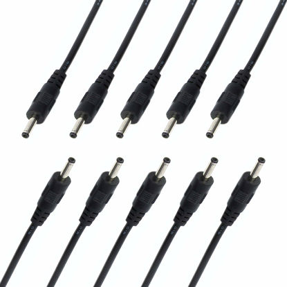 Picture of COOLM 10 Pack 3.5mm x 1.35mm DC Power Male Plug Jack to Bare Wire Open End Pigtail Power Cable Cord 3.5x1.35mm for DC Power Supply IP Camera CCTV Security Camera Surveillance Cable Repair Replacement