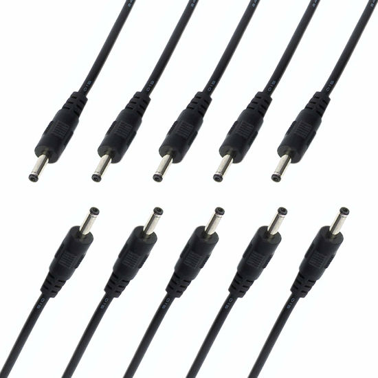 Picture of COOLM 10 Pack 3.5mm x 1.35mm DC Power Male Plug Jack to Bare Wire Open End Pigtail Power Cable Cord 3.5x1.35mm for DC Power Supply IP Camera CCTV Security Camera Surveillance Cable Repair Replacement