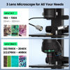 Picture of JOYALENS JL246PS 3 Lens HDMI Digital Microscope, UHD 4000× 24MP Biological Microscope with Prepared Slides, Coin Microscope for Full-Size Coin Error Coins, 7'' LCD Screen, Windows PC Compatible, 32GB