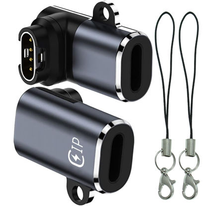 Picture of Garmin Watch Charger to Ligtning Adapter 2Pack Right Angle Compatible with Garmin Fenix 7/7S/7X/6S/6/6X/5S/5/5X, Instinct 1/2/2S/Tide/Tactical, Forerunner, Vivomove,Vivoactive,Venu Series and More