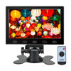 Picture of WHOLEV Security Monitor 7" CCTV Monitor 1024x600 FHD with Remote Control, PC Monitor with VGA HDMI BNC AV USB Input, Built-in Speaker 178° Wide Angle for Raspberry Pi Game Computer Monitor