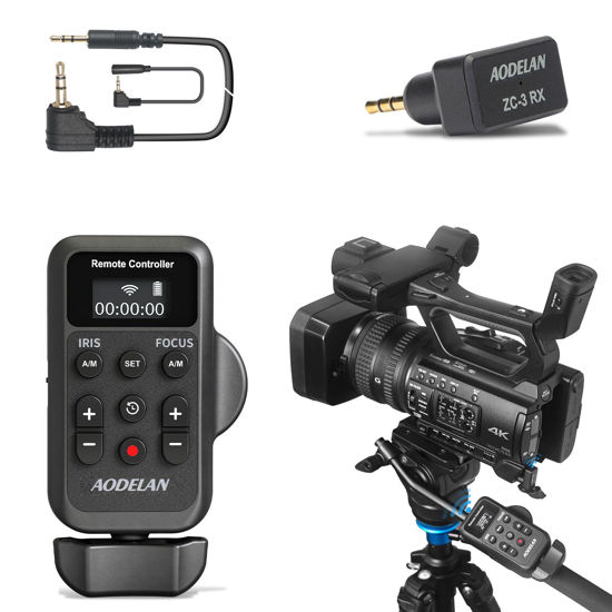 Picture of AODELAN Remote Control Camcorder Wireless Zoom Controller with LANC or 2.5mm Remote Jack for Sony and Canon, Zoom Focus IRIS Recording Playback Compatible with Canon XA50 XA55 XF405 G70 G60 /Sony NX8