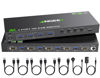 Picture of 4 Port HDMI KVM Switch 4K@60Hz, Simulation EDID, ANGEET USB3.0 KVM Switches for 4 Computers Share 1 Monitor and Keyboard Mouse Printer, with Wired Remote,12V Power Adapter and 5 Cables
