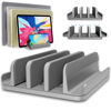 Picture of TEFONIA Vertical Laptop Stand Holder 5 Slots, Aluminum Space-Saving Laptop Holder, Adjustable Size Dock Tabletop Desk Organizer 3 Slot + 2 for Apple MacBook/Surface/PC/Tablet/iPad/iPhone (Space Gray)