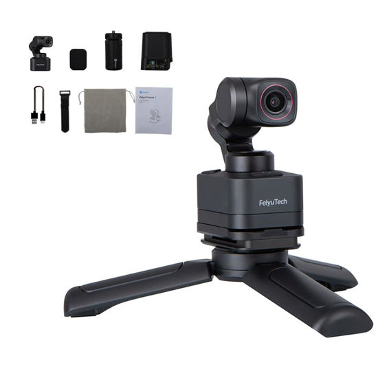 Picture of Feiyu Pocket 3 Cordless Detachable 3-Axis Gimbal Camera with Zoom - 1/2.3" CMOS,130°FOV,4K 60FPS,AI Tracking, Portable Camera Stabilizer for Video Recording,Extreme Sport/Riding/Car/Travel