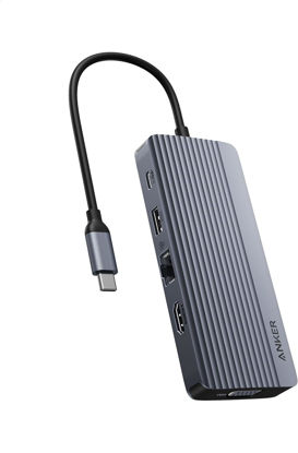 Picture of Anker 10-in-1 USB C Hub, Dual-Display USB-C Docking Station, 4K@30Hz HDMI Display, 1080p VGA, 100W Power Delivery, 5 Gbps USB-C and USB-A Data Ports, for MacBook, Lenovo, Dell XPS, HP Laptops,and More