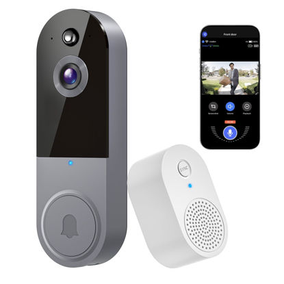 Picture of Lunelyx 1080P Video Doorbell Camera, Wireless Indoor/Outdoor Surveillance Camera, Cloud Storage, 2.4G WiFi Only, AI Human Detection, Instant Alert, Night Vision, Two Way Audio (Silver)