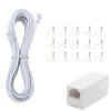 Picture of TOYAYAYO Long Telephone Extension Cord Phone Cable Line Wire, with Standard RJ11 Plug and 1 in-Line Couplers and 15 Cable Clip Holders-White (15feet)