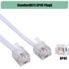 Picture of TOYAYAYO Long Telephone Extension Cord Phone Cable Line Wire, with Standard RJ11 Plug and 1 in-Line Couplers and 15 Cable Clip Holders-White (15feet)
