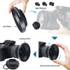 Picture of 62mm Universal Metal Lens Hood,Wide Angle Lens Hood Compatible All 62mm Brands Camera Lens(and Easy to Install and Remove)+1pcs 62mm Lens Cap