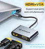 Picture of USB C to HDMI VGA Adapter for Dual Monitors, USB C to VGA, Thunderbolt 3/4 to HDMI Hub Extend 4K HD Display Video Converter for MacBook, iMac, iPad Air/Pro, iPhone 15/16, XPS and More