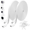 Picture of Uogw 2Pack 13.1ft/4m Micro USB Extension Cable Compatible with Zmodo,Wyze Cam V4,Wyze Cam OG,WYZE Cam Pan,Wyze Cam V3,Kasa Camera EC60,KC100,KC400,Male to Female Extender Cord,Flat Charging Cable