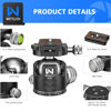 Picture of Tripod Head 44mm Low Profile Ball Head, WEYLLAN DH44 360 Degree Metal Panoramic Camera Ball Head Mount with Two Quick Release Plates, Arca Ballhead for Tripod Monopod DSLR Camera Max Load 55lbs/25kg