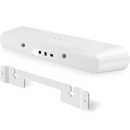 Picture of Soundbar Mount for Sonos Ray Wall Mount Bracket Easy to Install for Sonos Ray Mount Under TV - Heavy Duty Floating Sound Bar Mounts for Sonos Ray Essential Soundbar Wall Mount, White