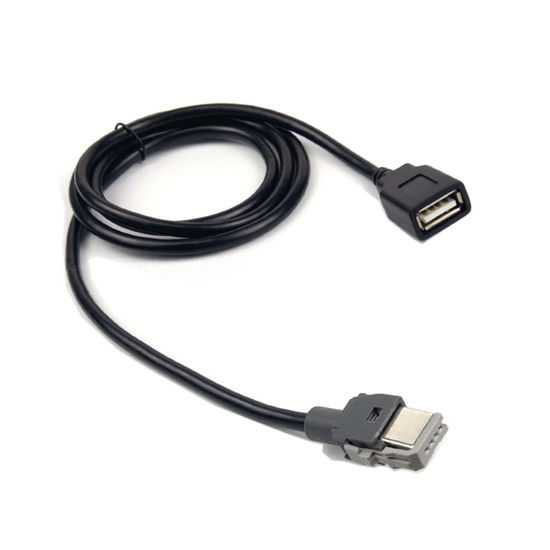 Picture of QINGRONG Car 4Pin Female to USB Female Adaptor Cable Media Central Unit USB Interface Adapter Compatible with Kia Elantra Hyundai Tucson