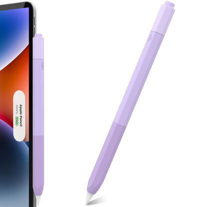 Picture of CUBETOOU Classic Hexagon Case for Apple Pencil 2nd Generation Gradient Color Case Apple Pencil Pro Silicone Protective Cover (Gradient Purple)