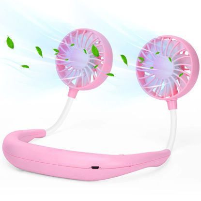 Picture of Neck Fan Portable Neck Fans Rechargeable Personal Fans For Your Neck Wearable Fan Neck Air Conditioner Cooling Neck Fan With 360 Degree Rotation 2000mAh For Travel Sports Walking And Outdoor Working